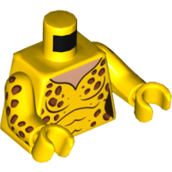 Torso Jumpsuit with Cheetah Spots Print, Yellow Arms and Hands with Cheetah Spots Print Yellow
