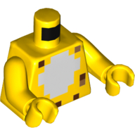Torso Pixelated White Fur, Black Leopard Spots print, Yellow Arms and Hands Yellow