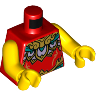 Torso Armor, Gold, Lavender, and Dark Turquoise Panels Print, Yellow Arms and Hands Rot