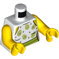 Torso Dress, Avocados, Lime Belt Print, Yellow Arms and Hands White
