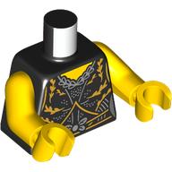 Torso, Gold/Silver Decorations print, Yellow Arms and Hands Schwarz