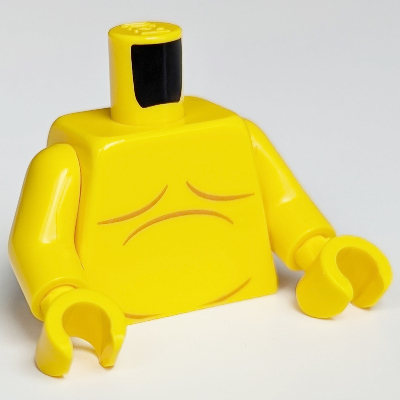 Torso Bare Chest with Body Lines Print (Sumo Wrestler), Yellow Arms and Hands Gelb