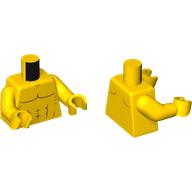 Torso Bare Chest with Muscles Outline, No Clavicles, Scapula Lines Print, Yellow Arms and Hands Gelb