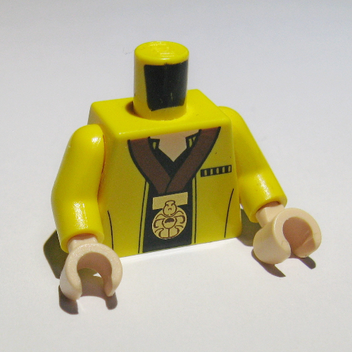 Torso Jacket with Black Undershirt and Gold Medal Print, Yellow Arms, Light Nougat Hands Yellow