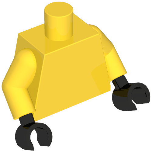 Torso, Yellow Arms, Black Hands [Plain] Gelb