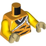 Torso, Tiger Fur, Yellow Robe, Black Trim print, Yellow Arms, Dark Tan Hands Leuchtendes Hellorange