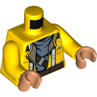 Torso Jacket, Brown Belt and White Suspenders over Gray Undershirt / Suspenders and Belt on Back Print (Rowan), Yellow Arms, Nougat Hands Yellow