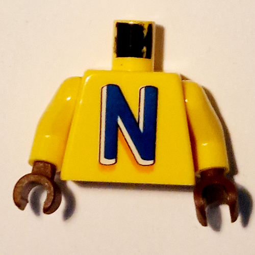 Torso Large 'N' Print (Nesquik Bunny), Yellow Arms, Brown Hands Gelb