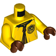 Torso Robe, with Laces and Hufflepuff Crest Print, Yellow Arms, Reddish Brown Hands Gelb