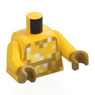 Torso, Pixelated Gold/Bright Light Yellow/White print, Yellow Arms, Pearl Gold Hands Gelb