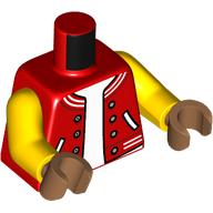 Torso, Jacket, White Trim, White Shirt print, Yellow Arms, Medium Nougat Hands Rot