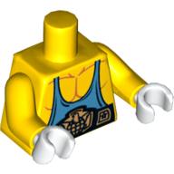 Torso Muscles with Medium Blue Tank Top and Belt Print, Yellow Arms, White Hands Gelb