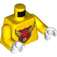Torso with MBA Level 2 Logo Print, Yellow Arms, White Hands Gelb