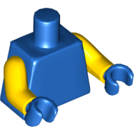 Torso, Yellow Arms, Blue Hands [Plain] in 