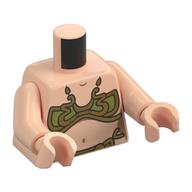 Torso Gold and Olive Green Bikini Print (Princess Leia Slave), Light Nougat Arms and Hands Light Nougat