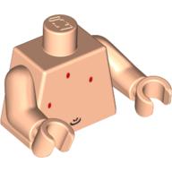 Torso Bare Chest with Belly Button (Navel) & Red Spots Print, Light Nougat Arms and Hands Light Nougat