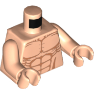 Torso Bare Chest with Muscles Print, Light Nougat Arms and Hands Hellnougat