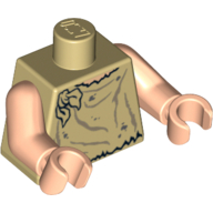 Torso Smock, Knot Tied at Shoulder Print, Light Nougat Arms and Hands Beige