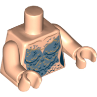 Torso Mermaid Sand Blue Scales Print, Light Nougat Arms and Hands Light Nougat