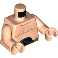 Torso Bare Chest with Hair, Black Belt Print (Malakili), Light Nougat Arms and Hands Light Nougat