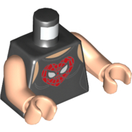 Torso Tank Top with Web Face in Heart Print (Mary Jane), Light Nougat Arms and Hands Schwarz
