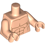 Torso Bare Chest with Muscles Print, Light Nougat Arms and Hands Hellnougat