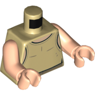 Torso Tank Top Print (Luke Skywalker), Light Nougat Arms and Hands Beige