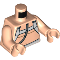 Torso Bare Chest with White Straps, Hose, Diaper Print, Light Nougat Arms and Hands Hellnougat