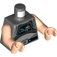 Torso Flight Suit, Control Panel, Black belt Print (TIE Pilot), Light Nougat Arms and Hands Dark Bluish Gray