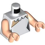 Torso Dress with Necklace Print (Wilma Flintstone), Light Nougat Arms and Hands Weiß