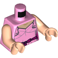 Torso Dress, Dark Pink Ribbon with Bow Print, Light Nougat Arms and Hands Leuchtrosa
