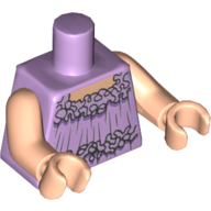 Torso Dress with Neck and Midriff Ruffles Print, Light Arms and Hands Lavender
