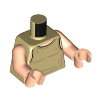 Torso Vest, Creases and Stains Print, Light Nougat Arms and Hands Beige
