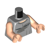 Torso, Shirt with Swear Stain print, Light Nougat Arms and Hands Hellblaugrau