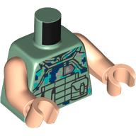 Torso, Dark Blue/Dark Turquoise/Sand Green Camouflage Shirt, Utility Belt print, Light Nougat Arms and Hands Sandgrün