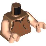 Torso, Shirt, Orange Decorations print, Light Nougat Arms and Hands Mittelnougat