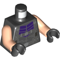 Torso Vest with Dark Purple Undershirt, Harness Print, Light Nougat Arms, Black Hands Schwarz