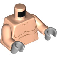 Torso Bare Chest print, Light Nougat Arms, Light Bluish Grey Hands Hellnougat