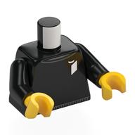Torso, Sweater, White LEGO Ideas Logo print, Black Arms, Yellow Hands Schwarz