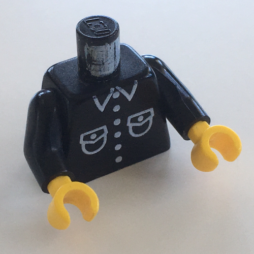 Torso Patch Pocket Shirt Print, Black Arms, Yellow Hands Schwarz