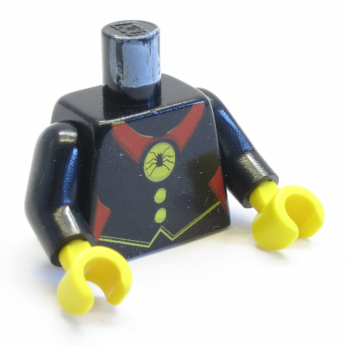 Torso Red Spider Medal Print (Fright Knights), Black Arms, Yellow Hands Schwarz