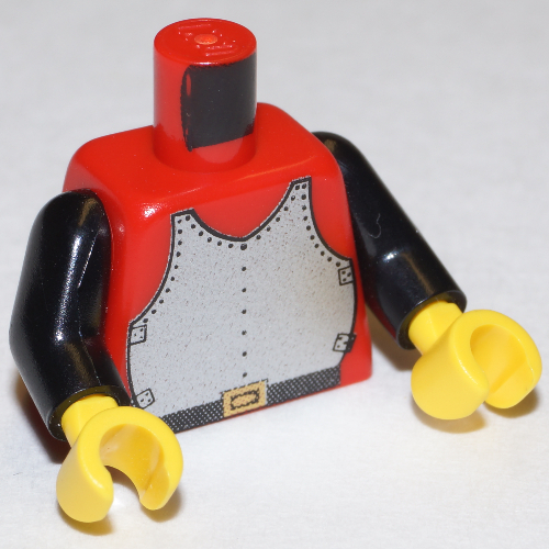 Torso Armor, Breastplate Print, Black Arms, Yellow Hands Red