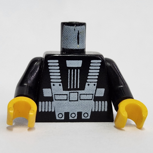 Torso Blacktron I Print, Black Arms, Yellow Hands Black