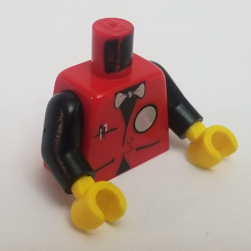 Torso Infomaniac with Bow Tie and Reverse-Italicized i Logo Print, Black Arms, Yellow Hands Rot