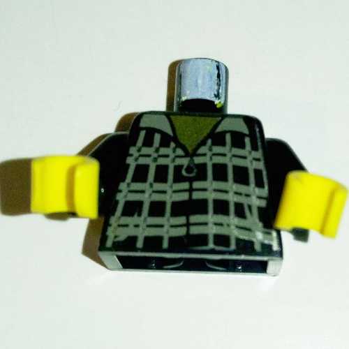 Torso Plaid Shirt with Zipper Print (Ron Weasley), Black Arms, Yellow Hands Black
