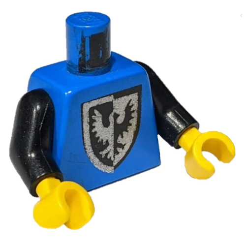 Torso Black Falcon Pointier Bottom Shield Print (1st Reissue), Black Arms, Yellow Hands Blue
