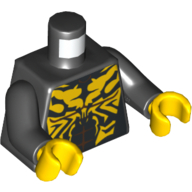 Torso Bare Chest, Muscles, Yellow Tribal Markings Print (Savage Opress), Black Arms, Yellow Hands Black