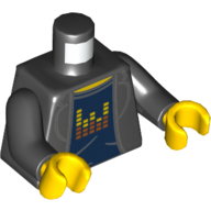 Torso Jacket, Dark Blue Shirt with Equalizer print, Black Arms, Yellow Hands Schwarz