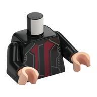 Torso, Jacket, Dark Red Panels, Silver Trim print, Black Arms, Light Nougat Hands Black