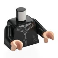 Torso, Jacket, Zipper, Hood print, Black Arms, Light Nougat Hands Schwarz